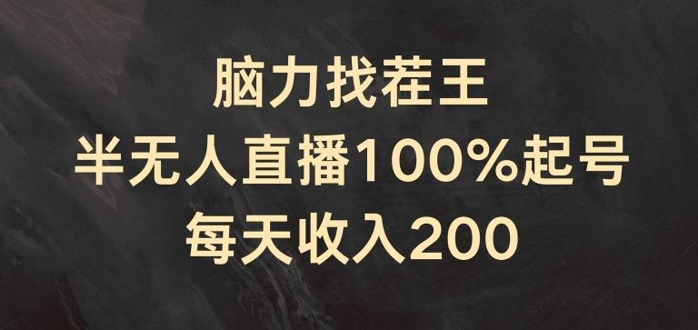 脑力找茬王，半无人直播100%起号，每天收入200+【揭秘】-孔明聊项目