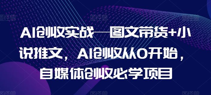AI创收实战—图文带货+小说推文，AI创收从0开始，自媒体创收必学项目-孔明聊项目