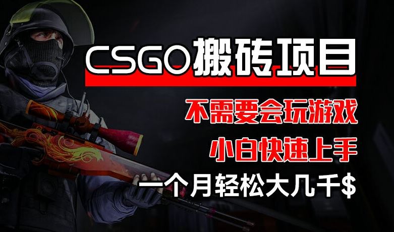 CSGO 装备搬砖项目，操作简单，不需要会玩游戏，小白也能快速上手，一个月轻松大几千【揭秘】-孔明聊项目