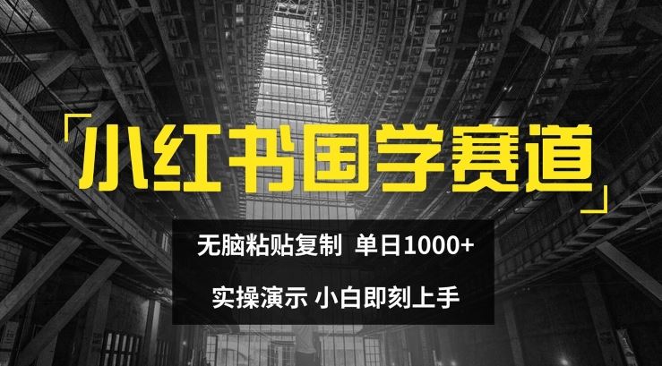 小红书国学赛道，无脑粘贴复制，单日1K，实操演示，小白即刻上手【揭秘】-孔明聊项目