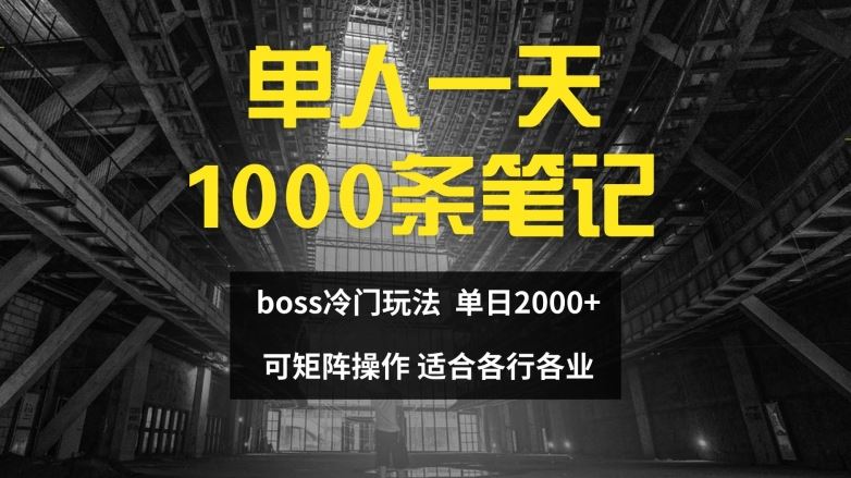 单人一天1000条笔记，日入2000+，BOSS直聘的正确玩法【揭秘】-孔明聊项目
