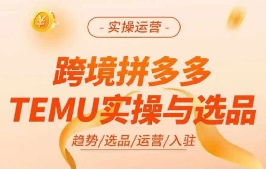 跨境拼多多TEMU实操与选品，多多temu跨境选品运营实操-孔明聊项目