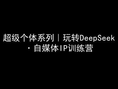 超级个体系列，玩转DeepSeek·自媒体IP训练营，deepseek教程-孔明聊项目