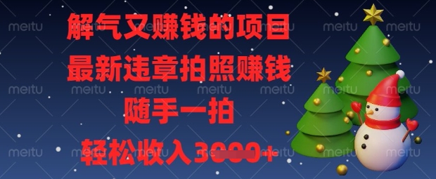 解气又挣钱的项目，最新违章拍照挣钱，随手一拍，轻松收入数张【揭秘】-孔明聊项目