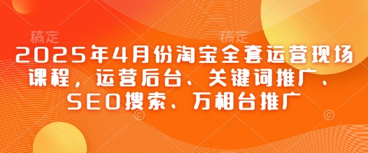 2025年4月份淘宝全套运营现场课程，运营后台、关键词推广、SEO搜索、万相台推广-孔明聊项目