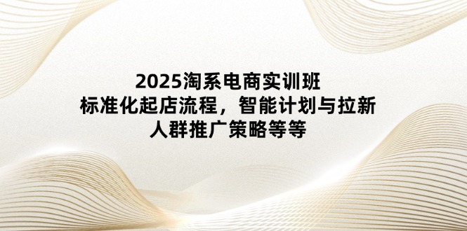 2025淘系电商实训班：标准化起店流程，智能计划与拉新，人群推广策略等等-孔明聊项目