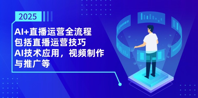 2025AI+直播运营全流程,包括直播运营技巧,AI技术应用,视频制作与推广等-孔明聊项目