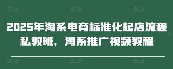 2025年淘系电商标准化起店流程私教班,淘系推广视频教程-孔明聊项目