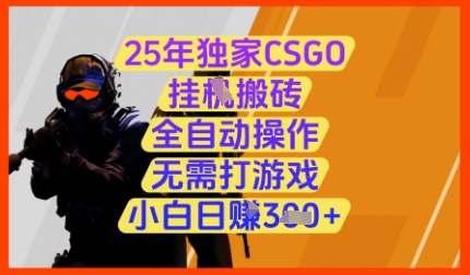 25年独家CSGO挂G搬砖，全自动操作，无需打游戏，小白日入3张+【揭秘】-孔明聊项目
