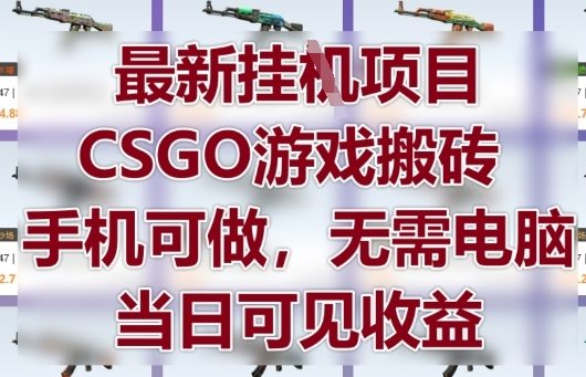 最新挂G项目，CSGO游戏搬砖，手机可做，无需电脑，当日见收益【揭秘】-孔明聊项目