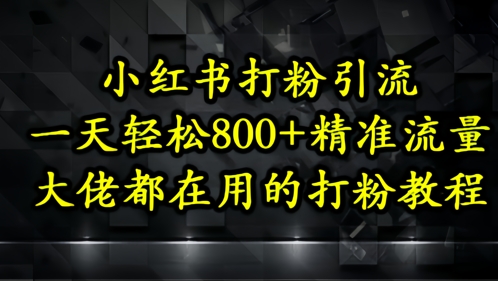 小红书打粉引流，一天轻松500+精准流量，大佬都在用的打粉教程-孔明聊项目