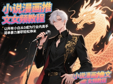 小说漫画推文女频教程，让所有小白从0成为行业内高手，简单暴力兼职轻松挣米-孔明聊项目