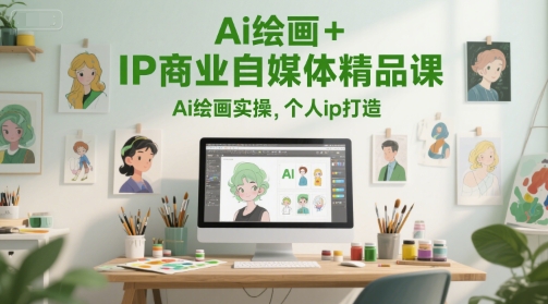 Ai绘画+IP商业自媒体精品课，Ai绘画实操，个人ip打造-孔明聊项目