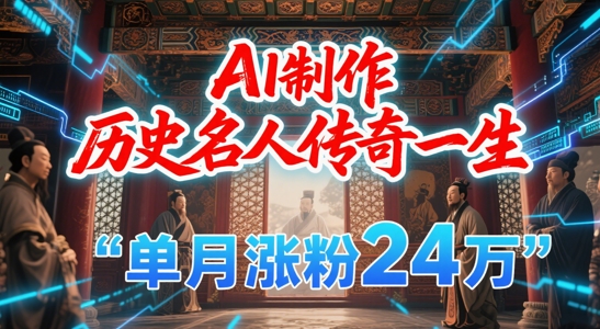 暴力起号！用AI制作历史名人传奇一生，单月涨粉24W，涨粉+变现赛道黑马来了-孔明聊项目