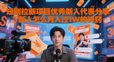 短剧拉新项目优秀新人代表分享新人怎么月入过1W的诀窍-孔明聊项目