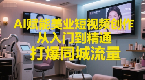 AI赋能美业短视频创作，从入门到精通，打爆同城流量，超级AI工具短视频实操落地-孔明聊项目