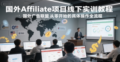 国外Affiliate项目线下实训教程,国外广告联盟从零开始的具体操作全流程-孔明聊项目