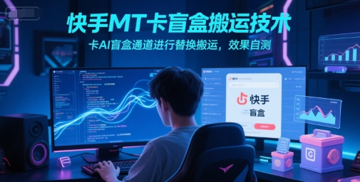 快手MT卡盲盒搬运技术，卡AI盲盒通道进行替换搬运，效果自测-孔明聊项目