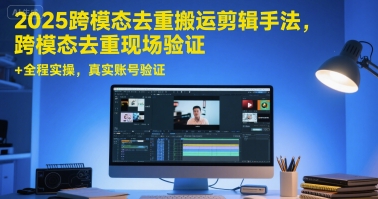 2025跨模态去重搬运剪辑手法，跨模态去重现场验证 +全程实操，真实账号验证-孔明聊项目