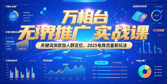 万相台无界推广实战课，关键词测款加人群定位，2025电商流量新玩法-孔明聊项目