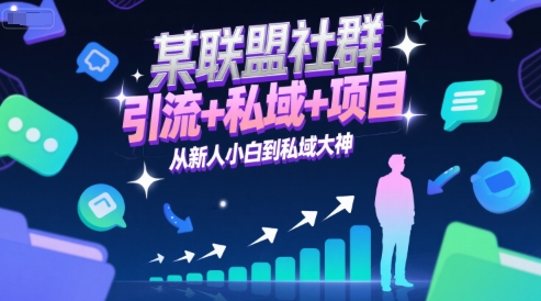 某联盟社群，引流+私域+项目，从新人小白到私域大神-孔明聊项目