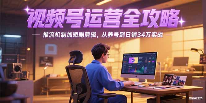 2025视频号运营全攻略,推流机制加短剧剪辑,从养号到日销34万实战-孔明聊项目