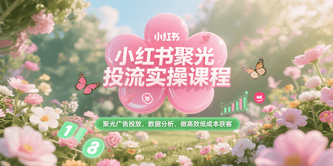 小红书聚光投流实操课程,聚光广告投放、数据分析、做高效低成本获客-孔明聊项目