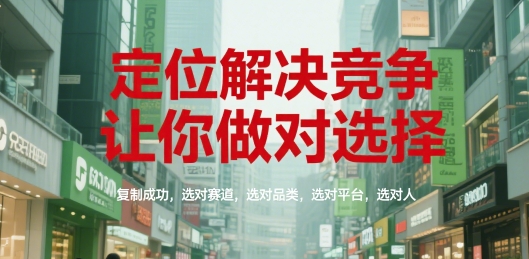 定位解决竞争，让你做对选择，复制成功，选对赛道，选对品类，选对平台，选对人-孔明聊项目