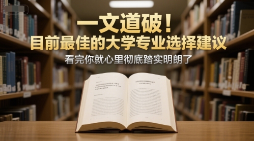 付费文章：一文道破！目前最佳的大学专业选择建议，看完你就心里彻底踏实明朗了-孔明聊项目