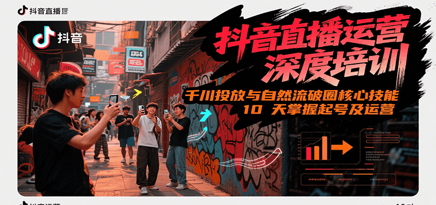 抖音直播运营深度培训，千川投放与自然流核心技能，10天掌握起号及运营(6-7月新课)-孔明聊项目