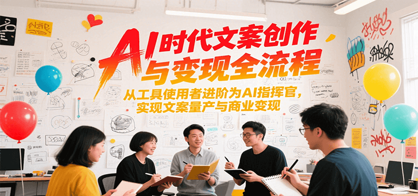 AI时代文案创作与变现全流程，从工具使用者进阶为AI指挥官，实现文案量产与商业变现-孔明聊项目