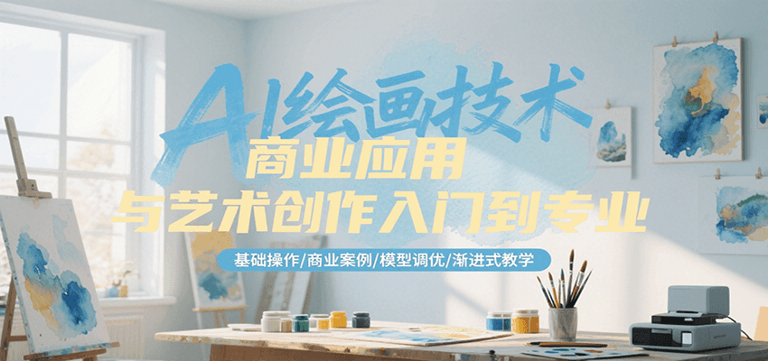 AI绘画技术商业应用与艺术创作入门到专业，基础操作/商业案例/模型调优/渐进式教学-孔明聊项目