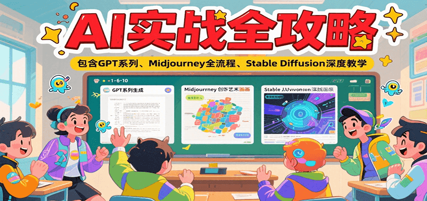 AI实战全攻略，包含GPT系列、Midjourney全流程、Stable Diffusion深度教学-孔明聊项目