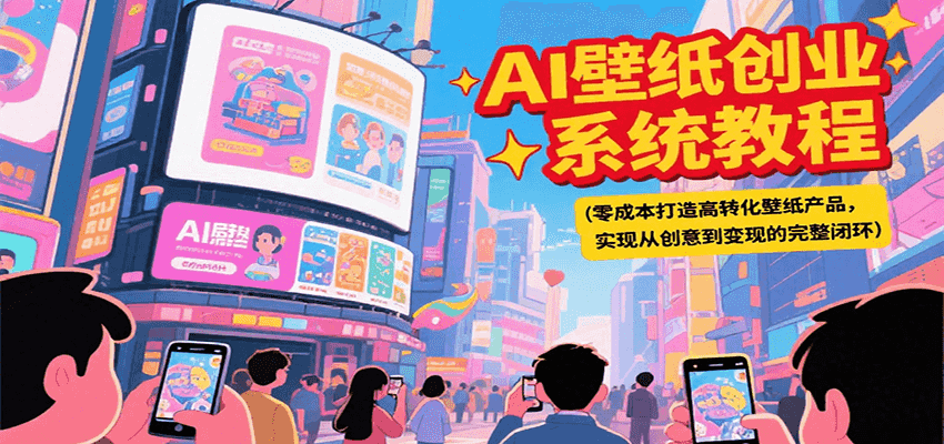 AI壁纸创业系统教程，零成本打造高转化壁纸产品，实现从创意到变现的完整闭环-孔明聊项目