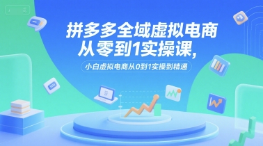 拼多多全域虚拟电商从零到1实操课,小白虚拟电商从0到1实操到精通-孔明聊项目