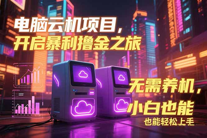 电脑云机项目 暴力撸金玩法，不需要养机 配置没有要求 单机100个窗口一…-孔明聊项目