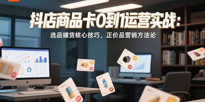 抖店商品卡0到1运营实战：选品铺货核心技巧，正价品营销方法论-孔明聊项目