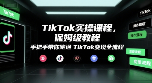 TikTok实操课程，保姆级教程，手把手带你跑通TikTok变现全流程-孔明聊项目