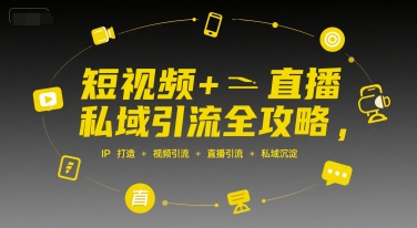 短视频+直播私域引流全攻略，IP打造 +视频引流 +直播引流 +私域沉淀-孔明聊项目