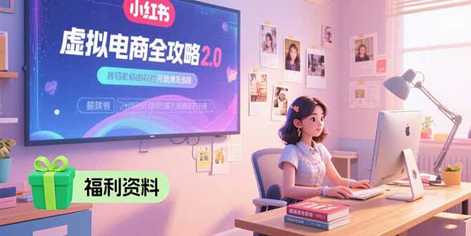 虚拟电商全攻略2.0，开店选品实操流程，账号定位、货源发布、笔记发布技巧-孔明聊项目