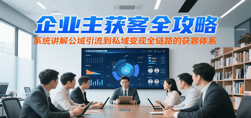 企业主获客全攻略，系统讲解公域引流到私域变现全链路的获客体系-孔明聊项目