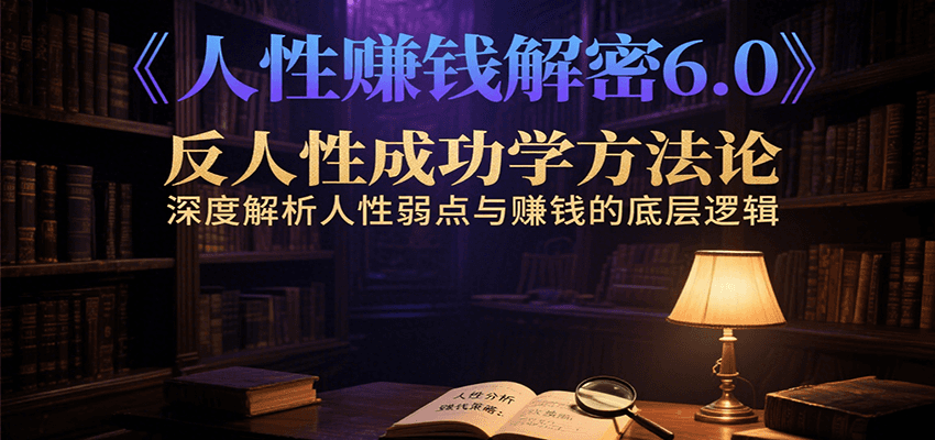 人性赚钱解密6.0，反人性成功学方法论，深度解析人性弱点与赚钱的底层逻辑-孔明聊项目