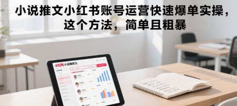 小说推文小红书账号运营快速爆单实操，这个方法，简单且粗暴-孔明聊项目