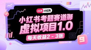 小红书考题赛道虚拟项目1.0,项目操作简单,每天收益2-3张-孔明聊项目