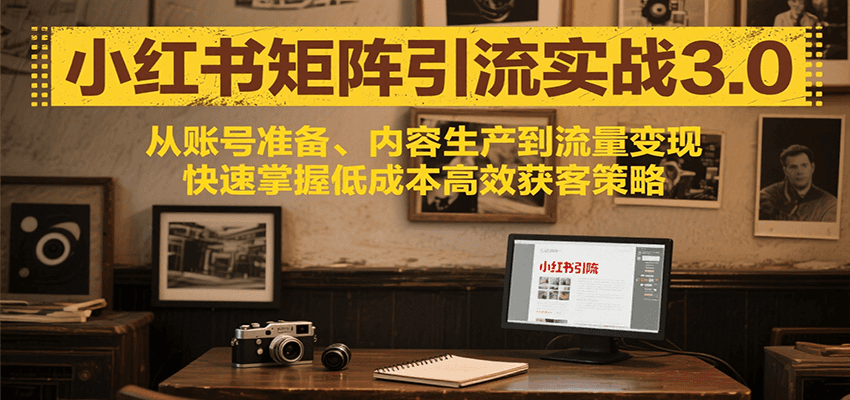 小红书矩阵引流3.0,从账号准备、内容生产到流量变现,快速掌握低成本高效获客策略-孔明聊项目