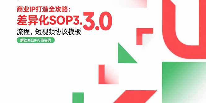 商业IP打造全攻略：差异化SOP3.0流程，短视频协议模板，婚恋项目实战案例-孔明聊项目