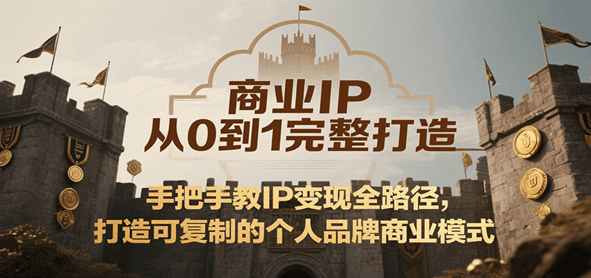 商业IP从0到1完整打造，手把手教IP变现全路径，打造可复制的个人品牌商业模式-孔明聊项目