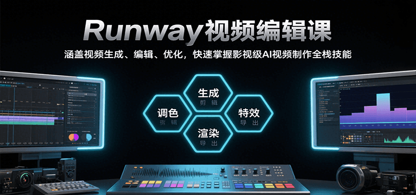 Runway视频编辑课,涵盖视频生成、编辑、优化,快速掌握影视级AI视频制作全栈技能-孔明聊项目