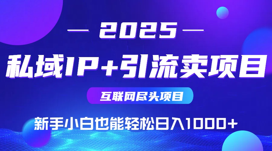 2025网创尽头项目，私域IP+引流，新手小白也能在家日入1000+-孔明聊项目
