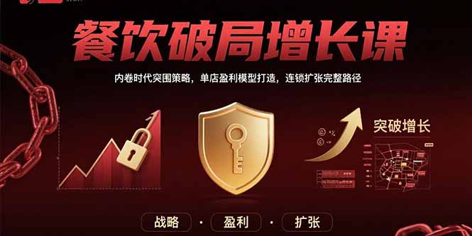 餐饮破局增长课：内卷时代突围策略，单店盈利模型打造，连锁扩张完整路径-孔明聊项目